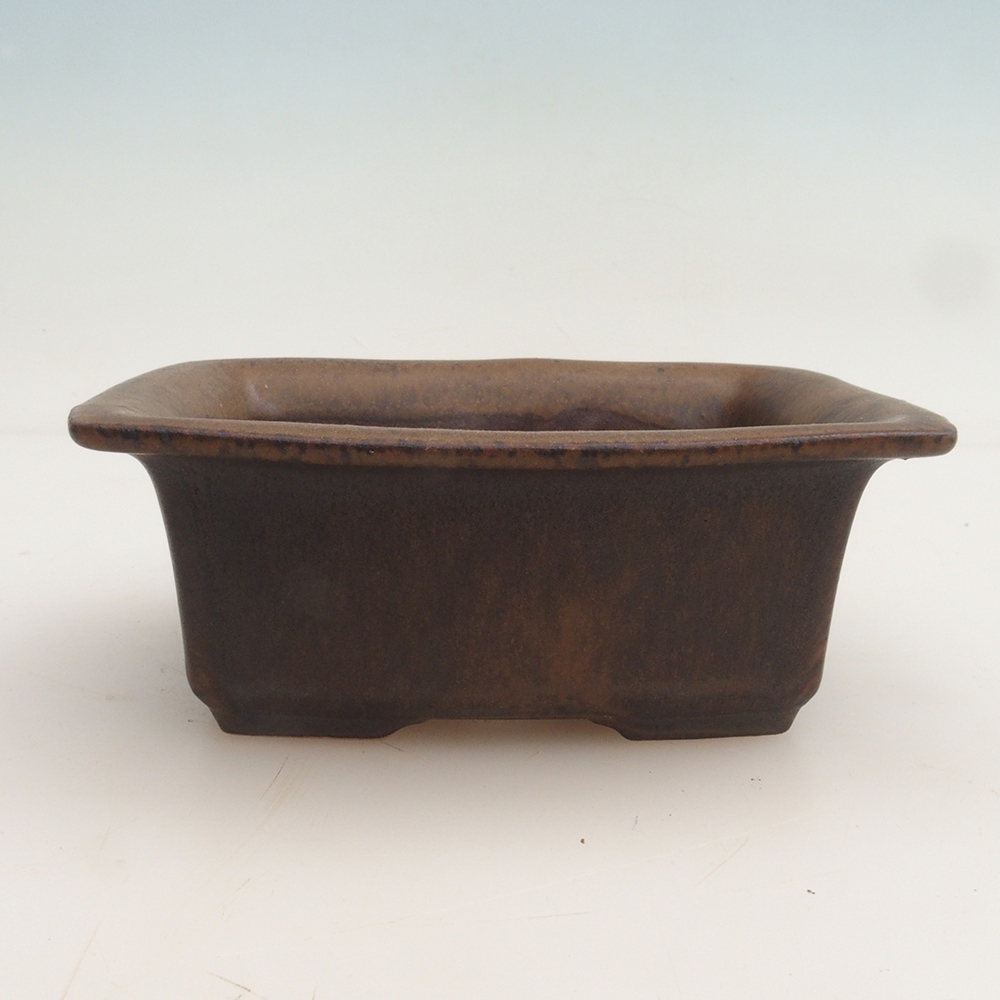 Bonsaischale + Untertasse H11 - 11,5 x 10 x 4 cm - braun