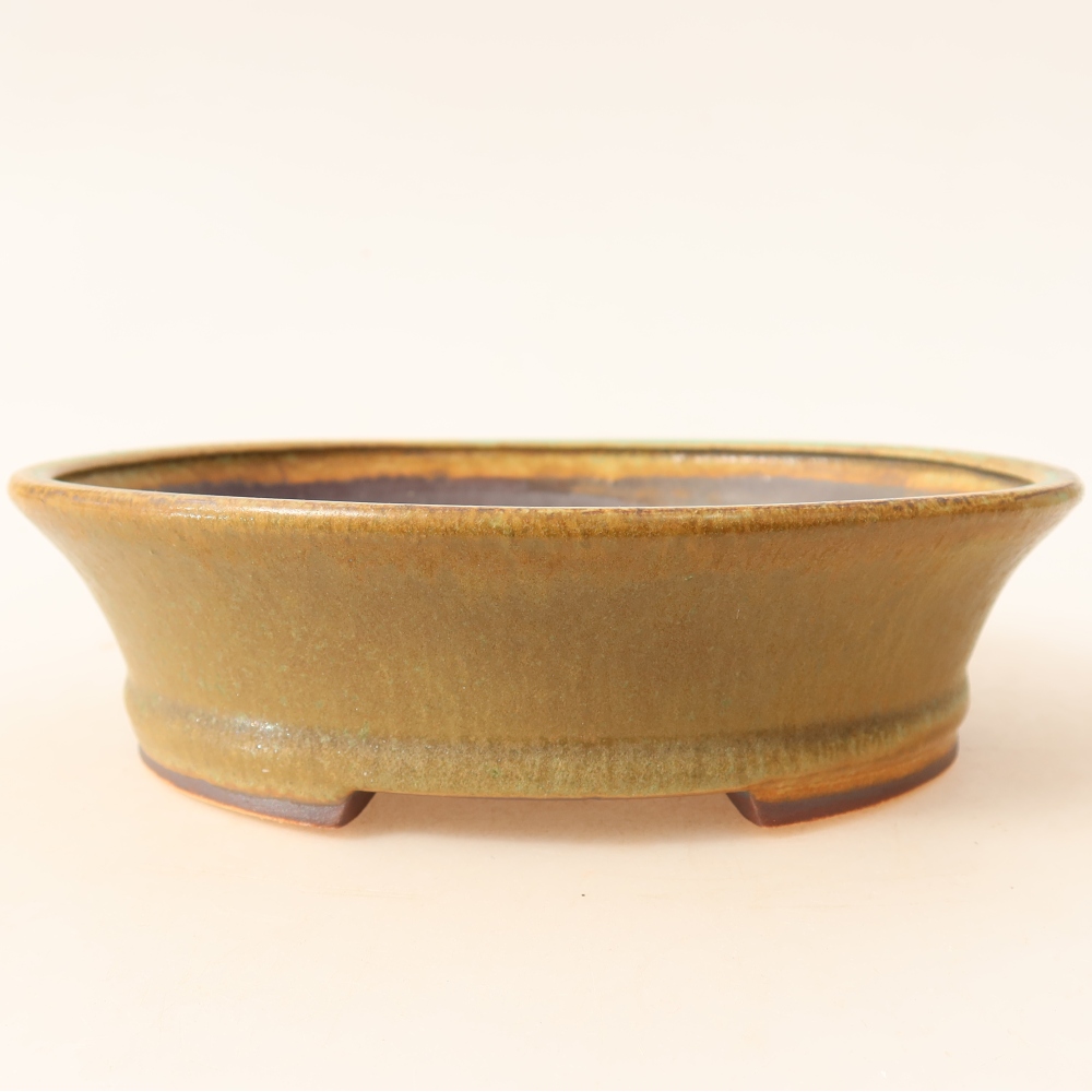 Keramik-Bonsai-Schale, 17,5 × 16,5 × 4,5 cm, Farbe: grün
