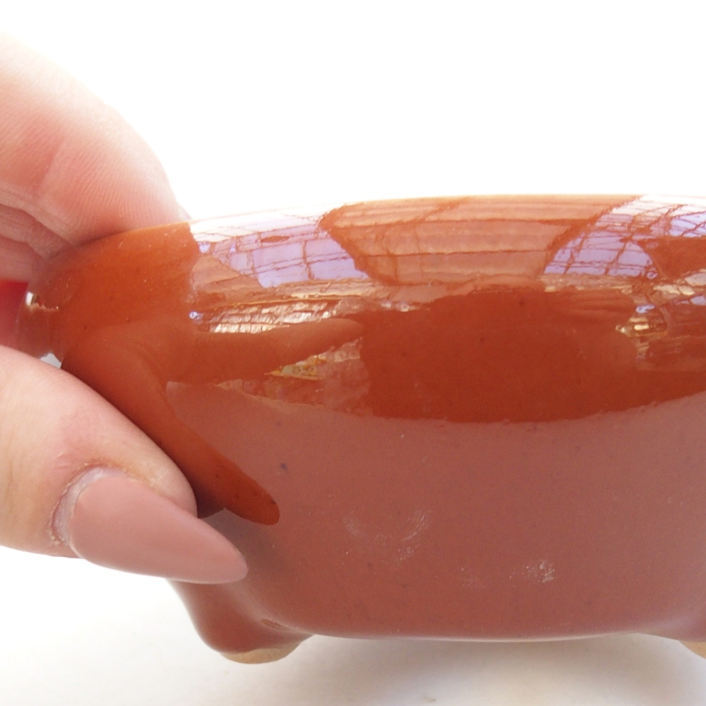 Bonsaischale aus Keramik 10 x 10 x 5 cm, braun