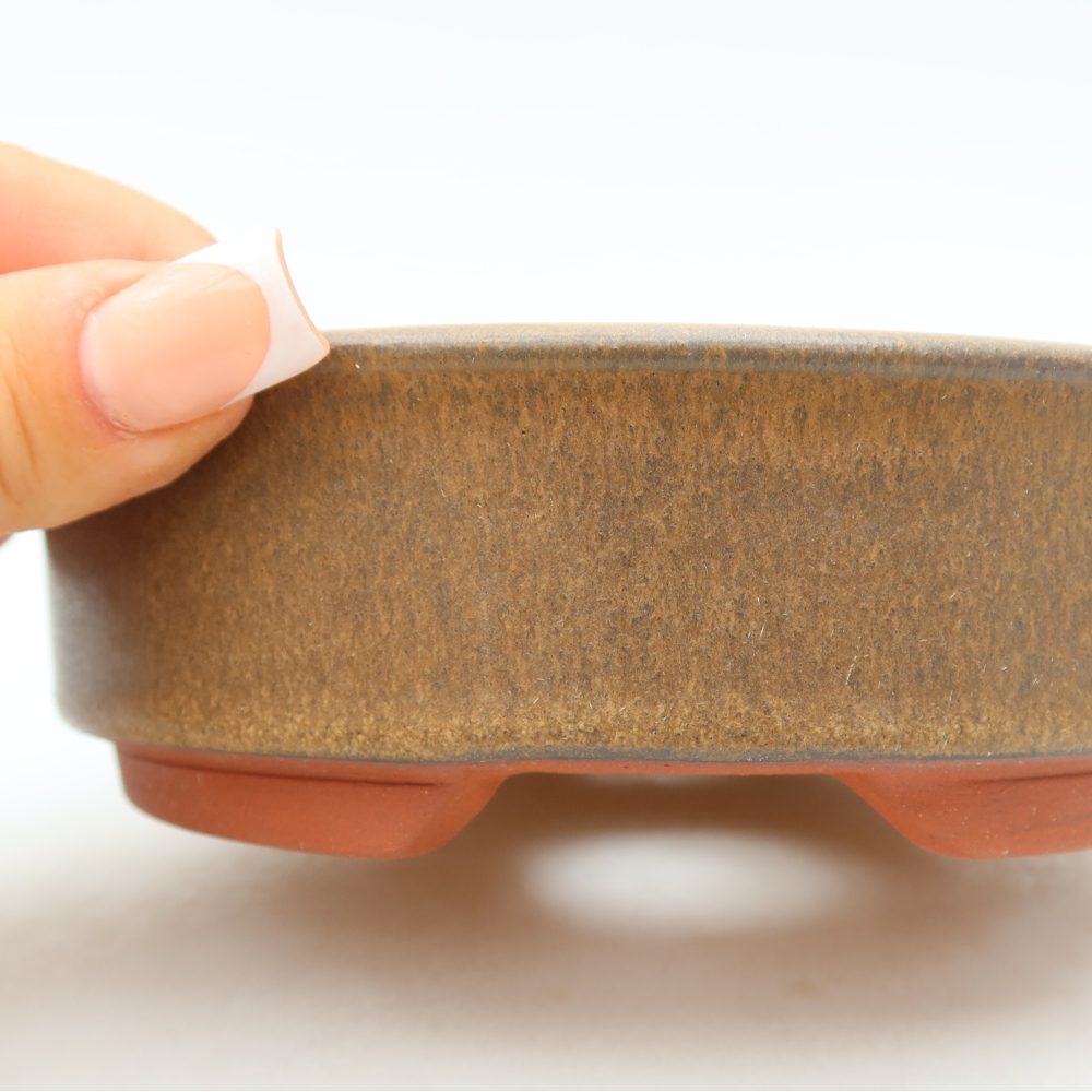 Keramik-Bonsai-Schale, 14,5 x 14,5 x 4,5 cm, Farbe: Braun