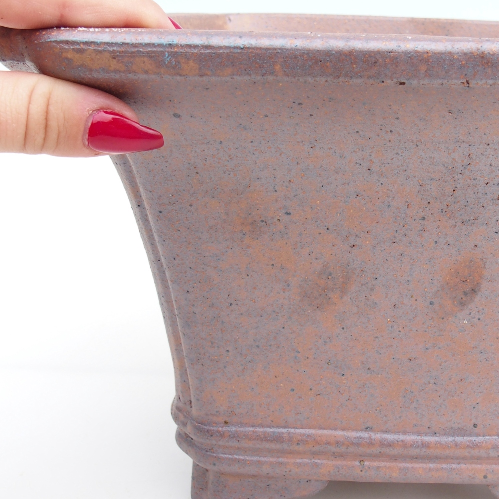 Bonsaischale aus Keramik 23,5 x 23,5 x 17 cm, metallfarben