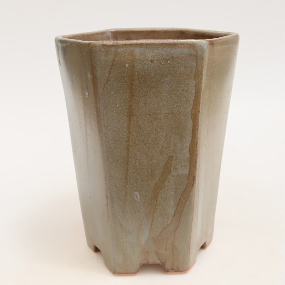 Keramik-Bonsai-Schale 13 x 12 x 17 cm, Farbe: braun-blau