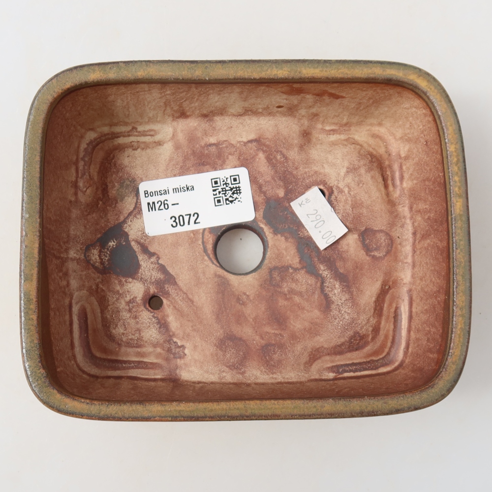 Bonsaischale aus Keramik 14 x 11,5 x 4,5 cm, braun