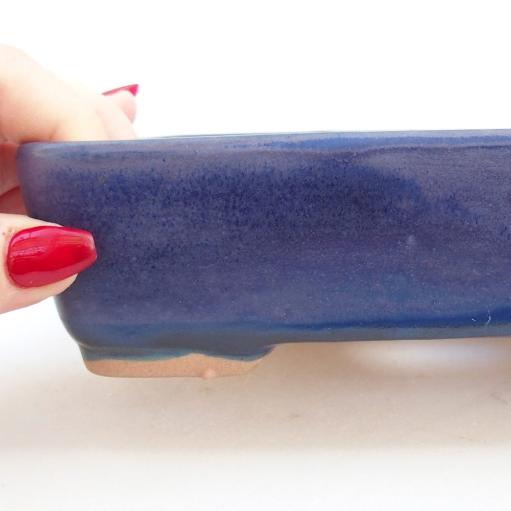Bonsaischale aus Keramik 18,5 x 13,5 x 3,5 cm, Farbe blau