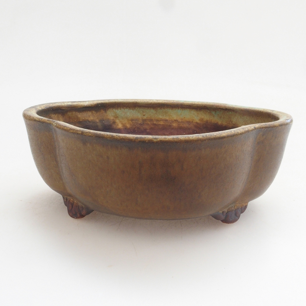 Bonsaischale aus Keramik 10 x 8,5 x 4 cm, braun