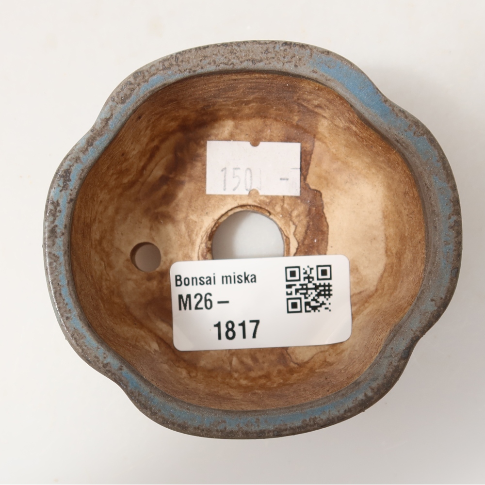 Keramik-Bonsai-Schale 8 x 7,5 x 3,5 cm, Farbe: Blau