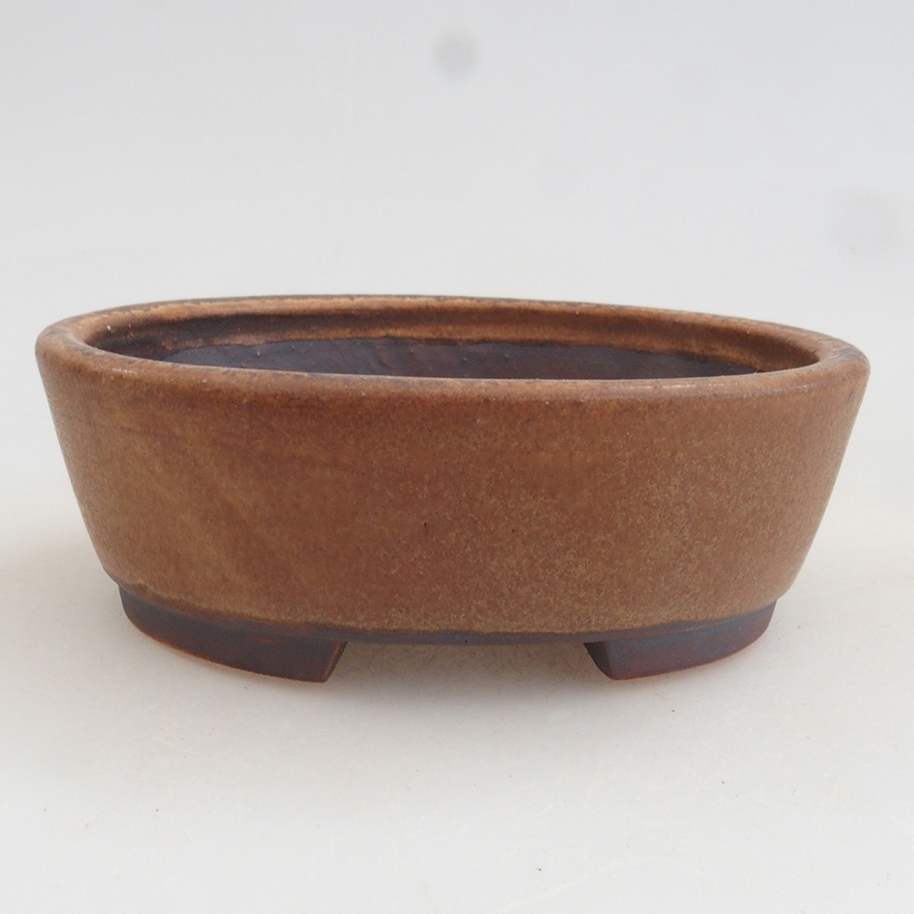 Bonsaischale aus Keramik 10 x 8,5 x 4 cm, braun