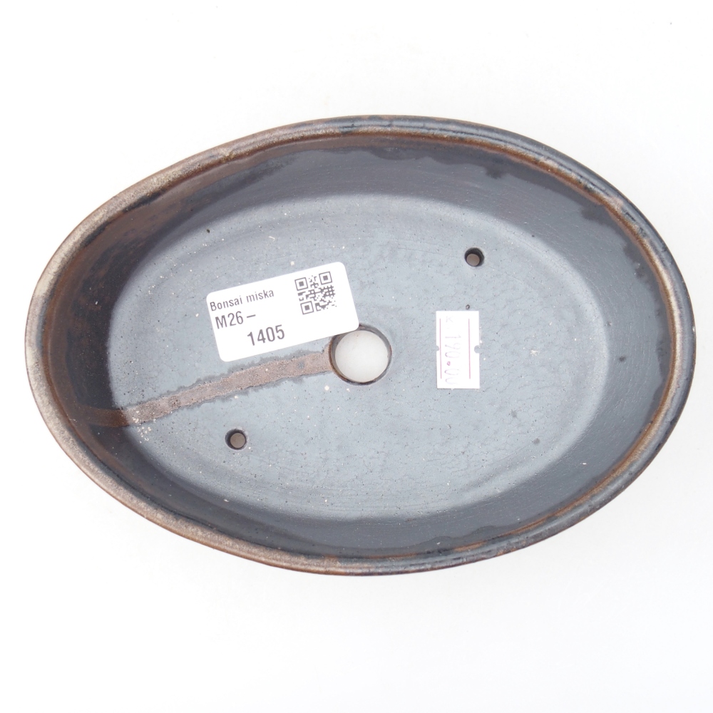 Bonsaischale aus Keramik 16,5 x 11,5 x 4,5 cm, braun