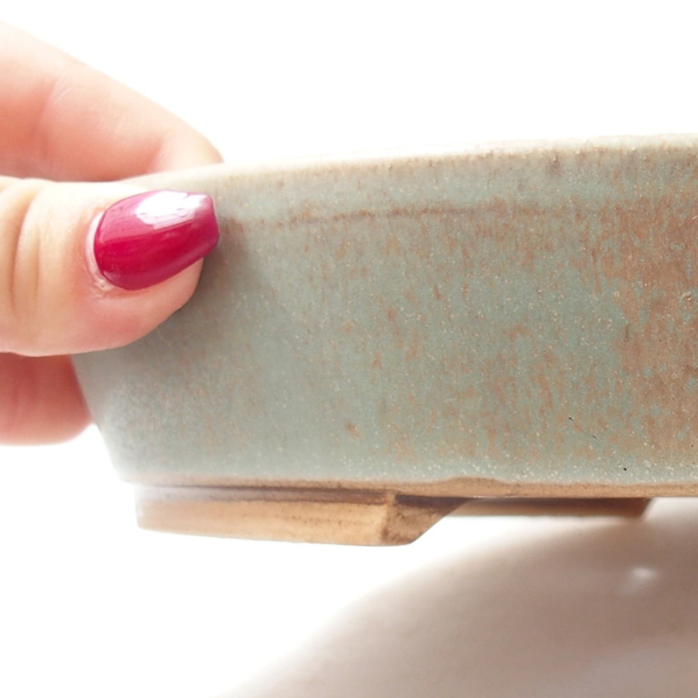 Bonsaischale aus Keramik 22,5 x 20 x 4 cm, grün