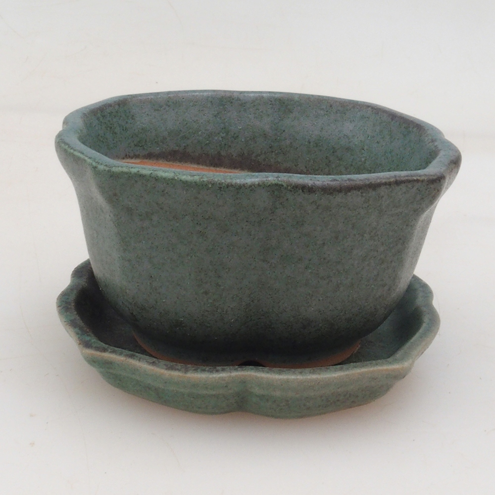 Bonsaischale + Untertasse H95 - grün