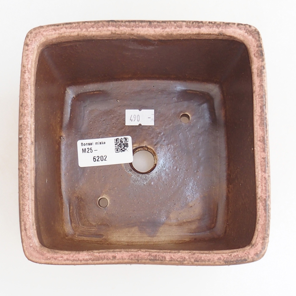 Bonsaischale aus Keramik 15 x 15 x 9,5 cm, rosa