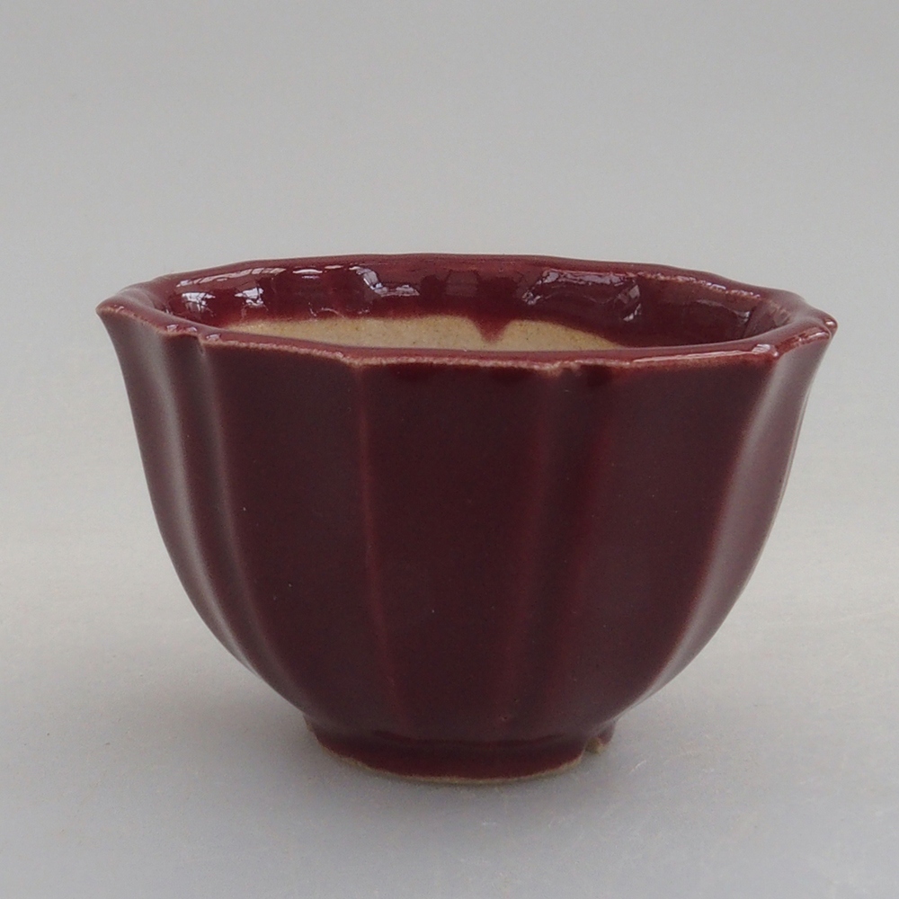 Mini-Bonsaischale 5 x 5 x 3 cm, bordeauxrot