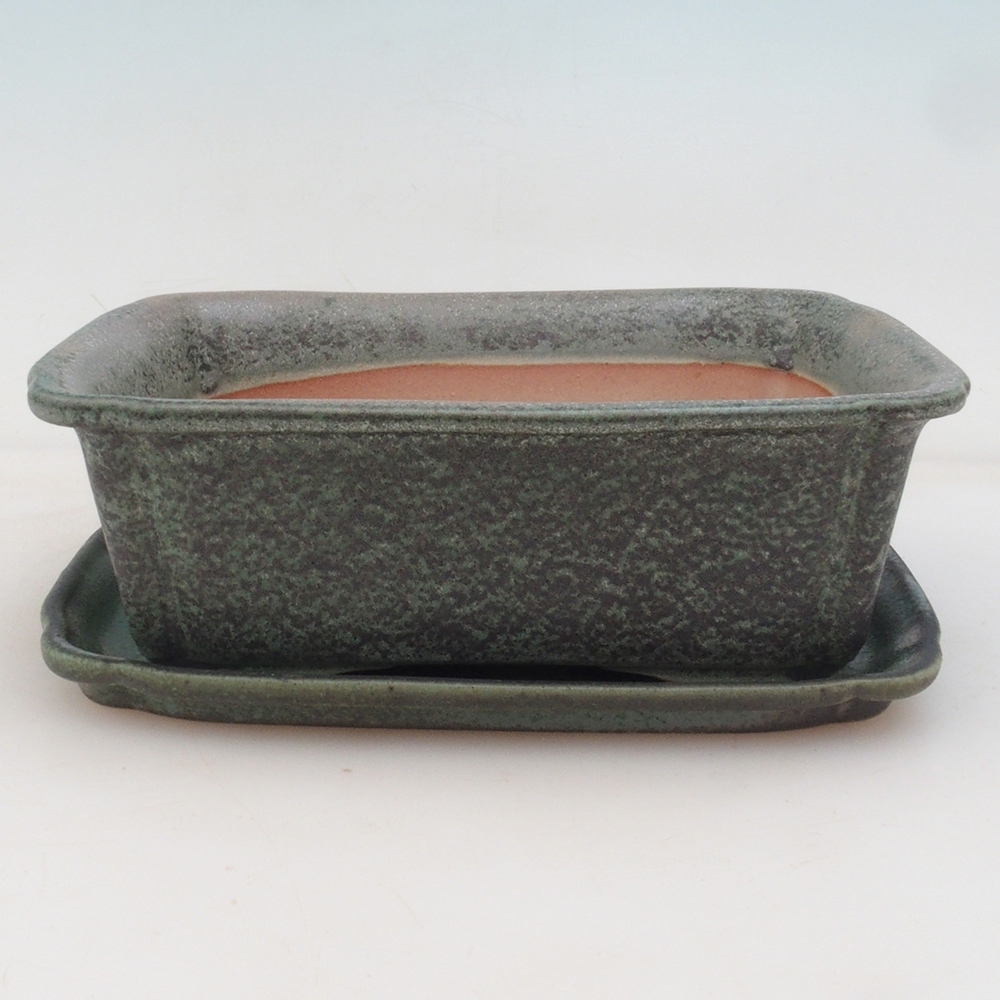 Bonsaischale + Untertasse H50 - grün