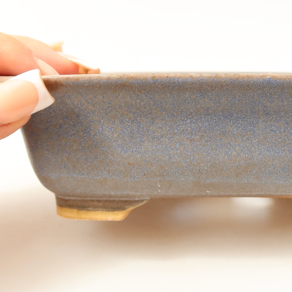 Keramik-Bonsai-Schale, 15 × 13 × 4,5 cm, Farbe: Blau