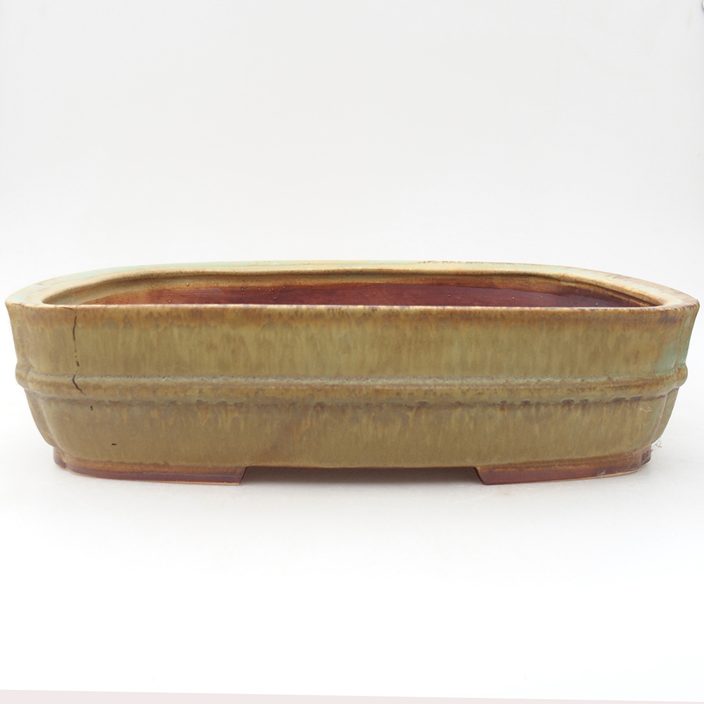 Bonsaischale aus Keramik 29 x 23,5 x 7 cm, grün