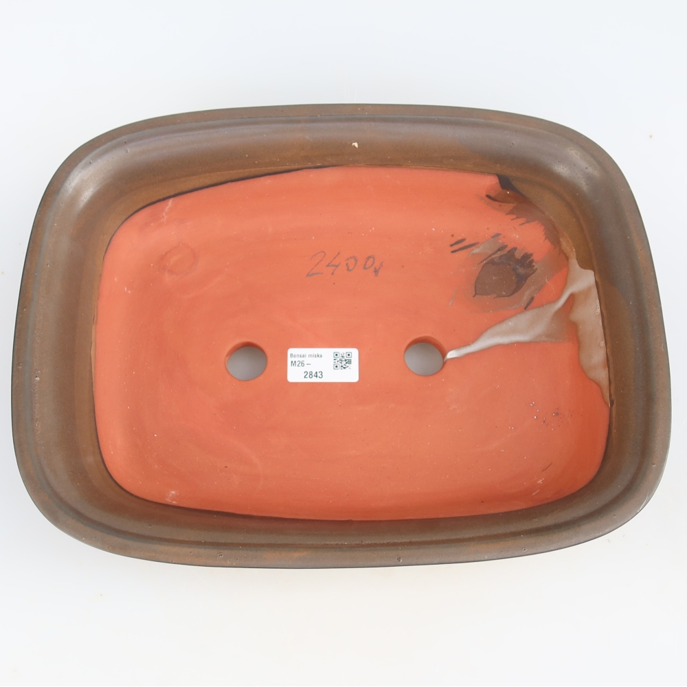 Keramikschale  33,5 x 26 x 8 cm, Farbe: braun