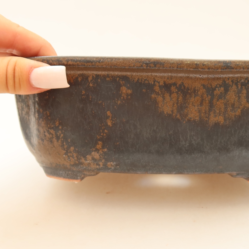 Bonsaischale aus Keramik 23 x 19 x 7 cm, braun