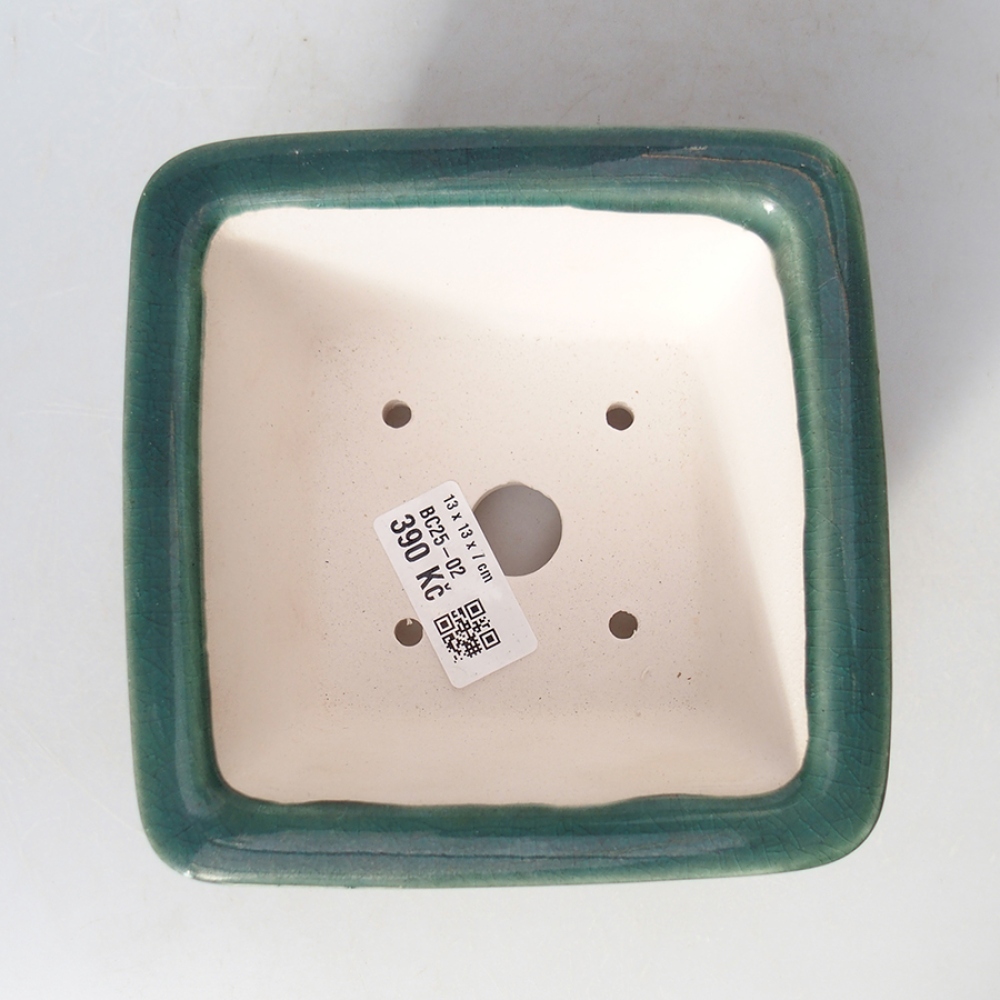 Bonsaischale aus Keramik 13 x 13 x 7 cm, grün