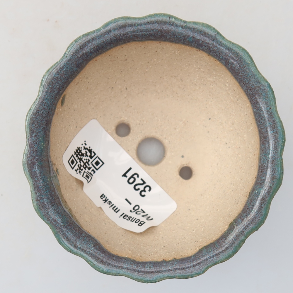 Keramik-Bonsai-Schale, 7 × 7 × 3,5 cm, Farbe: grau