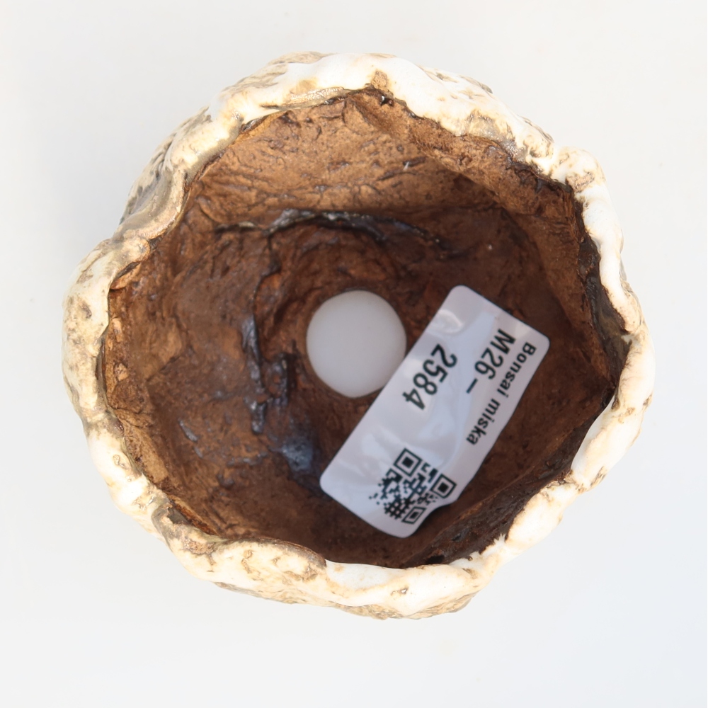 Keramikschale  7,5 x 7 x 5 cm, Farbe: weiß-braun