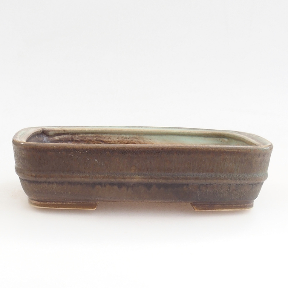 Bonsaischale aus Keramik 21,5 x 17,5 x 5,5 cm, braun