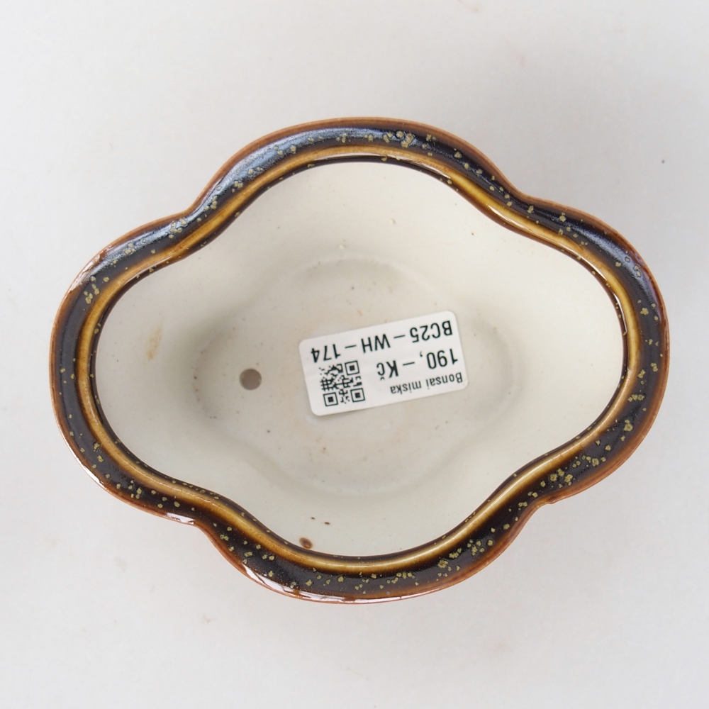 Bonsaischale aus Keramik 12,5 x 10 x 5,5 cm, gelb