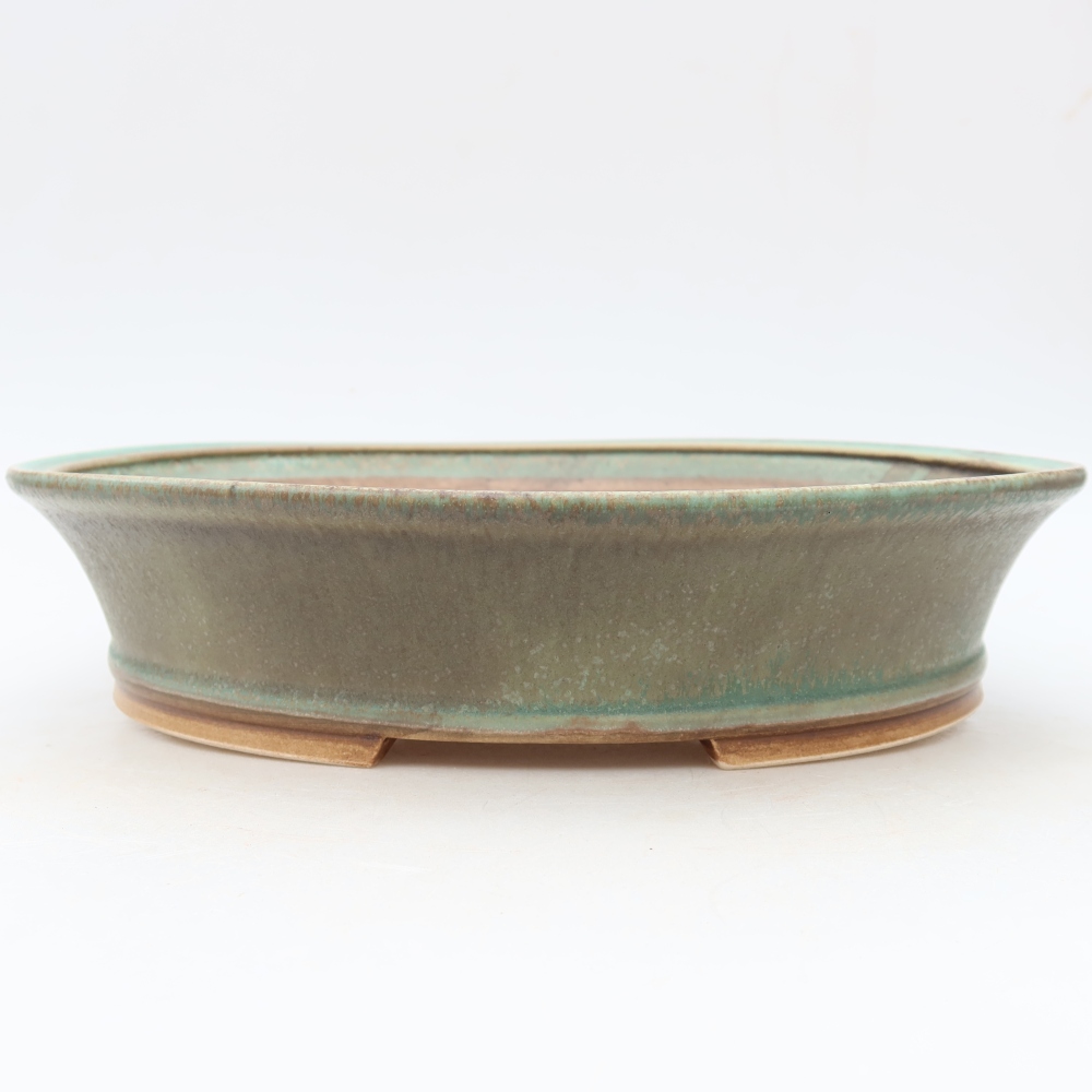 Keramik-Bonsai-Schale 27 x 24,5 x 6 cm, Farbe: grün