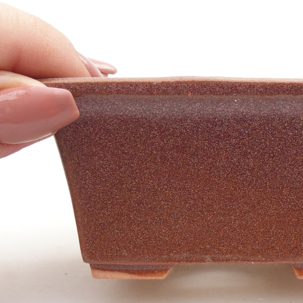 Bonsaischale aus Keramik 8 x 6 x 4 cm, bordeauxrot