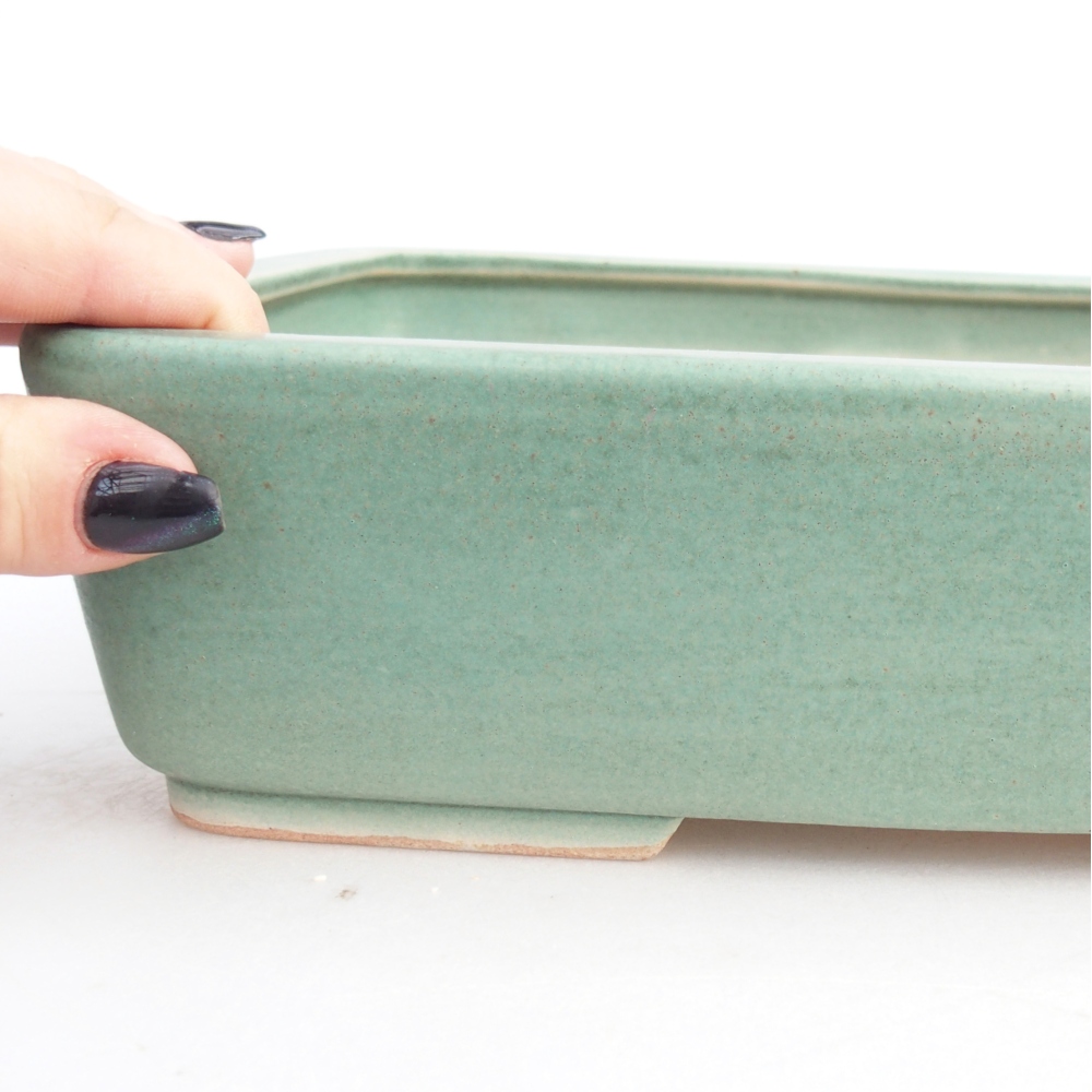 Bonsaischale aus Keramik 26,5 x 20,5 x 7 cm, grün