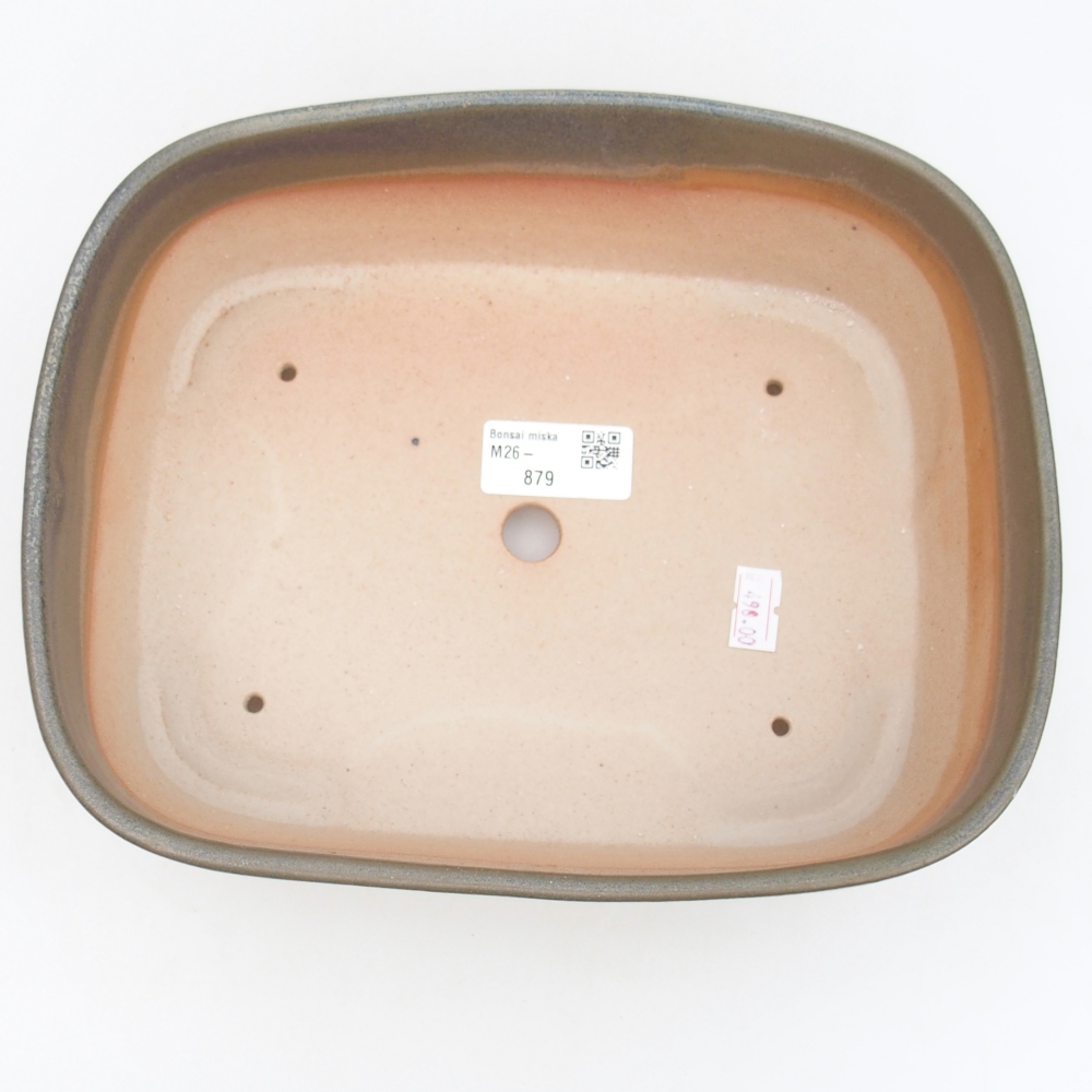 Bonsaischale aus Keramik 23,5 x 19 x 7,5 cm, Farbe braun-grün