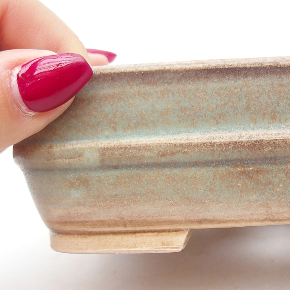 Bonsaischale aus Keramik 14,5 x 11,5 x 4 cm, grün