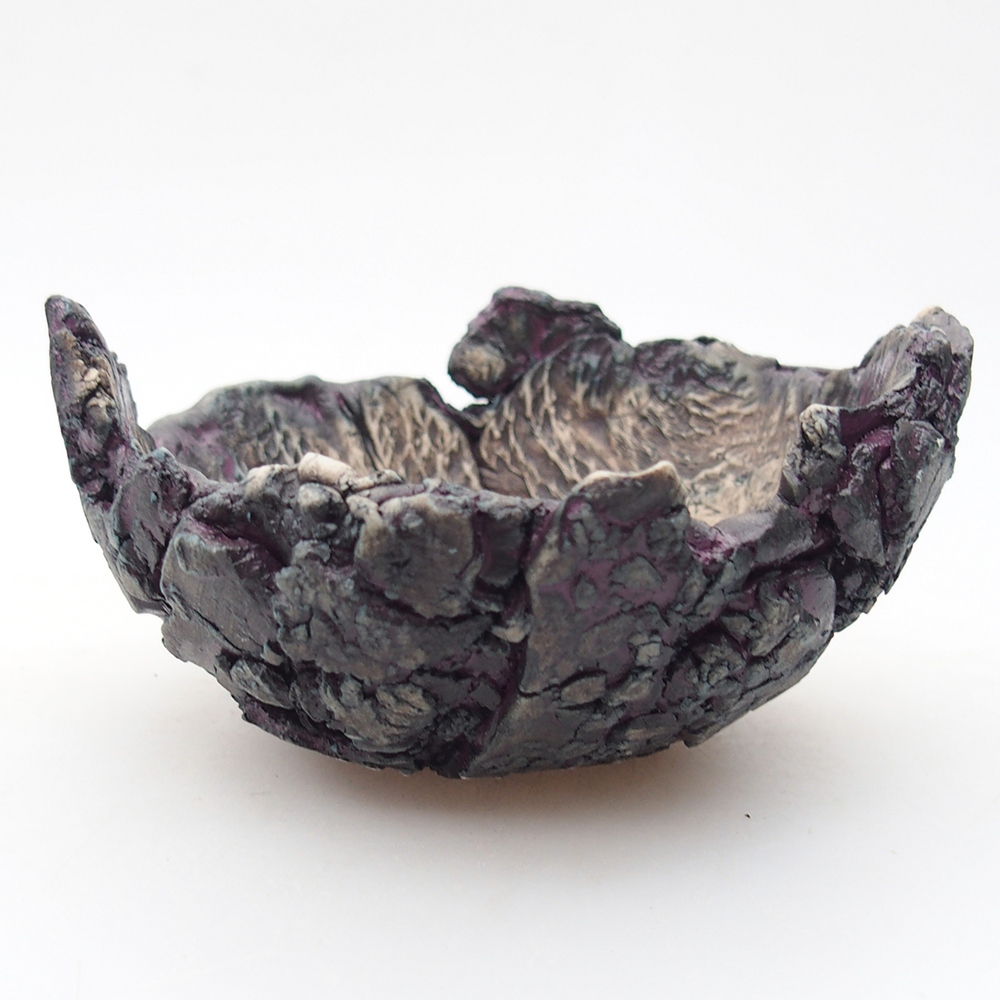Keramikschale 11 x 10 x 6 cm , Farbe lila