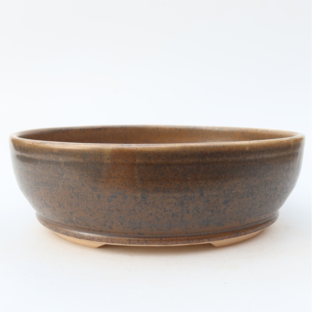 Keramik-Bonsai-Schale 19,5 x 19,5 x 6,5 cm, Farbe: braun