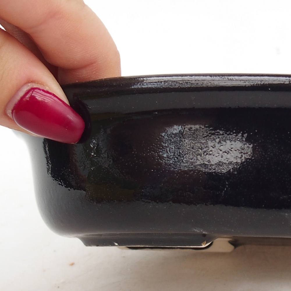 Bonsaischale aus Keramik 15 x 11 x 3,5 cm, Farbe schwarz