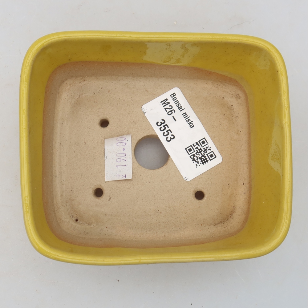 Keramik-Bonsai-Schale, 10,5 x 8,5 x 4 cm, Farbe: Gelb