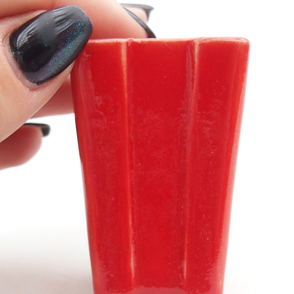 Mini-Bonsaischale 3,5 x 3,5 x 5,5 cm, Farbe rot