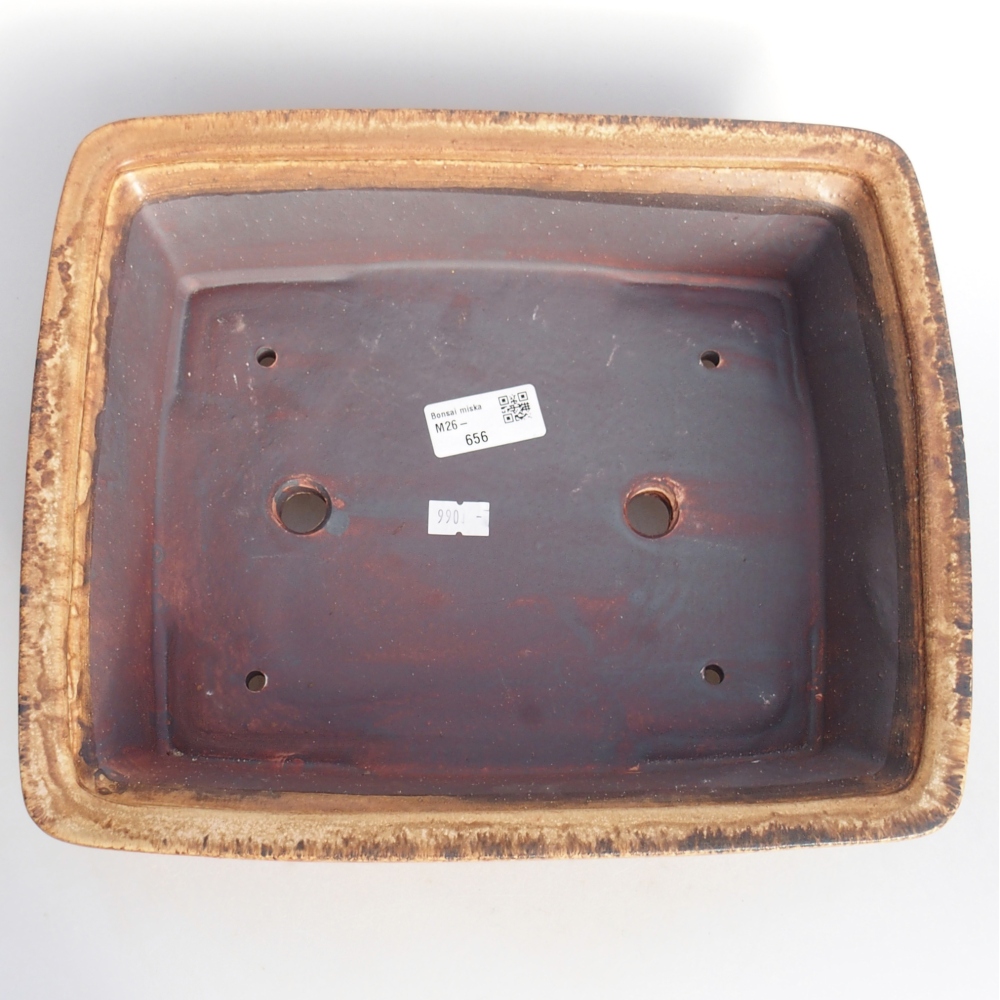 Bonsaischale aus Keramik 29,5 x 24,5 x 8 cm, braun