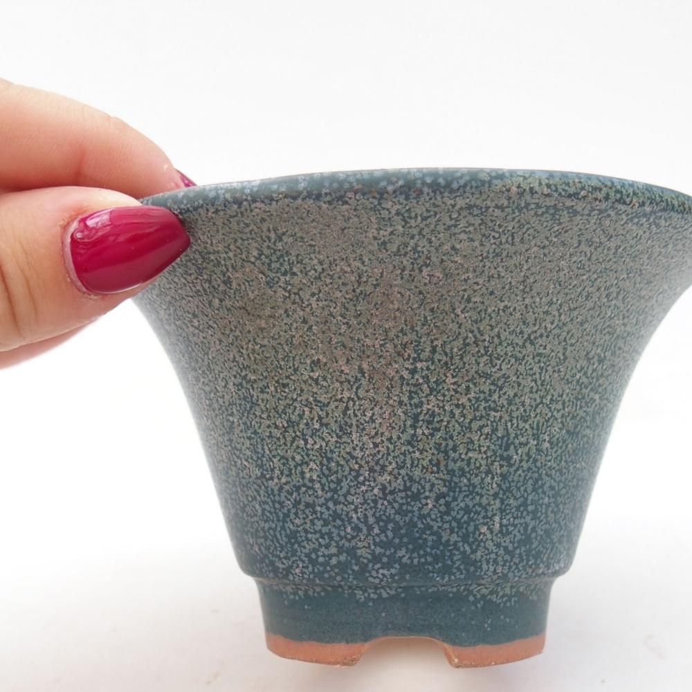 Bonsaischale aus Keramik 10,5 x 10,5 x 6,5 cm, Farbe blau