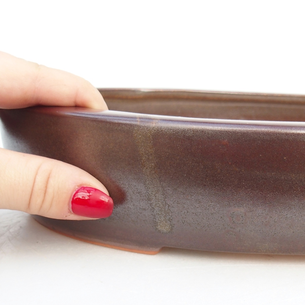 Bonsaischale aus Keramik 27 x 21 x 5 cm, braun
