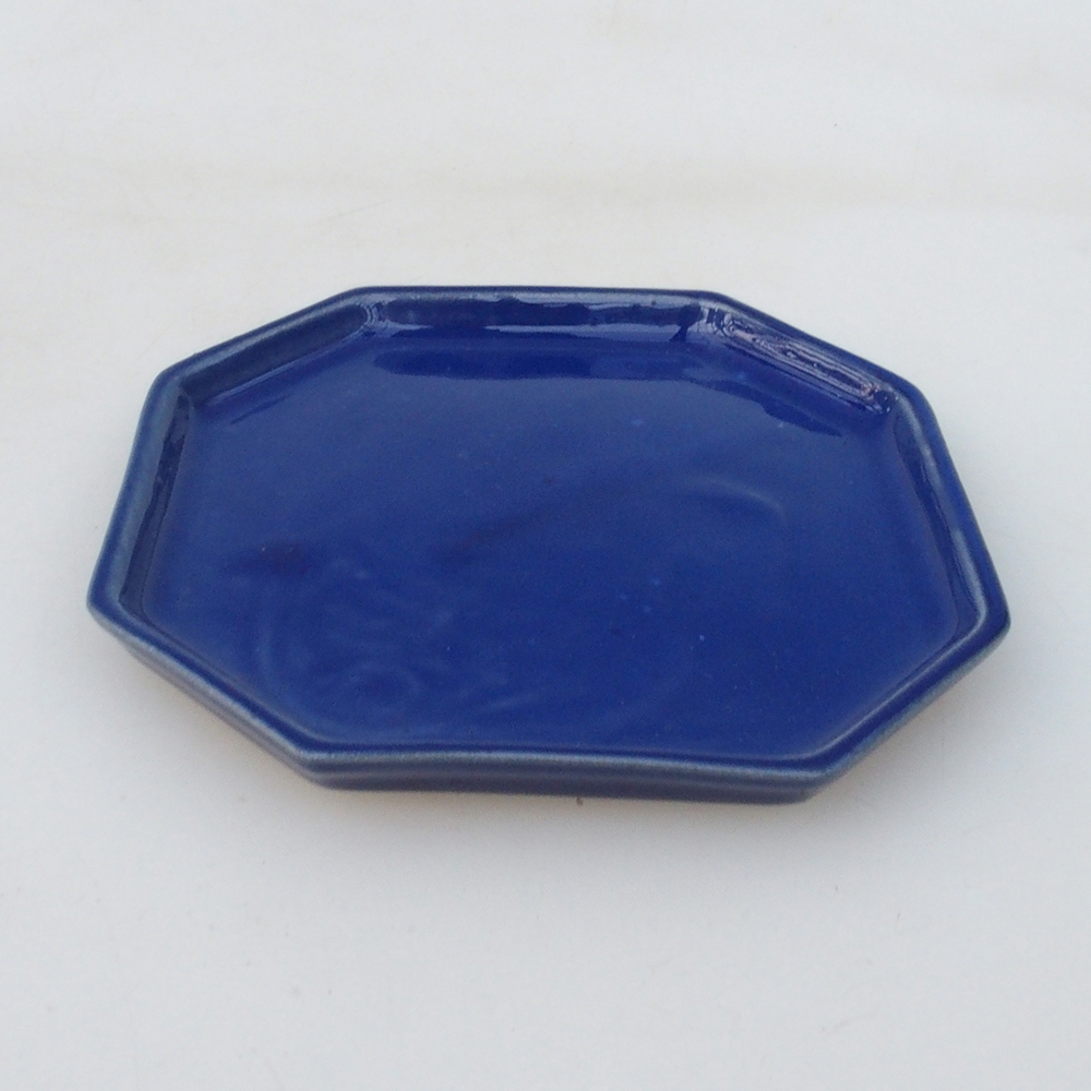 Keramikschale H13 -12 x 12 x 1 cm - blau