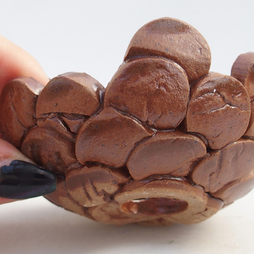 Keramische Schale 8,5 x 8,5 x 4 cm , Farbe braun