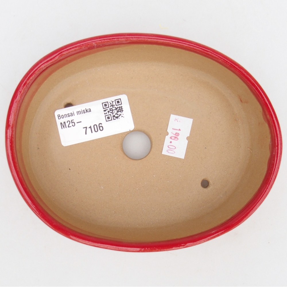Bonsaischale aus Keramik 12,5 x 10 x 3,5 cm, Farbe rot