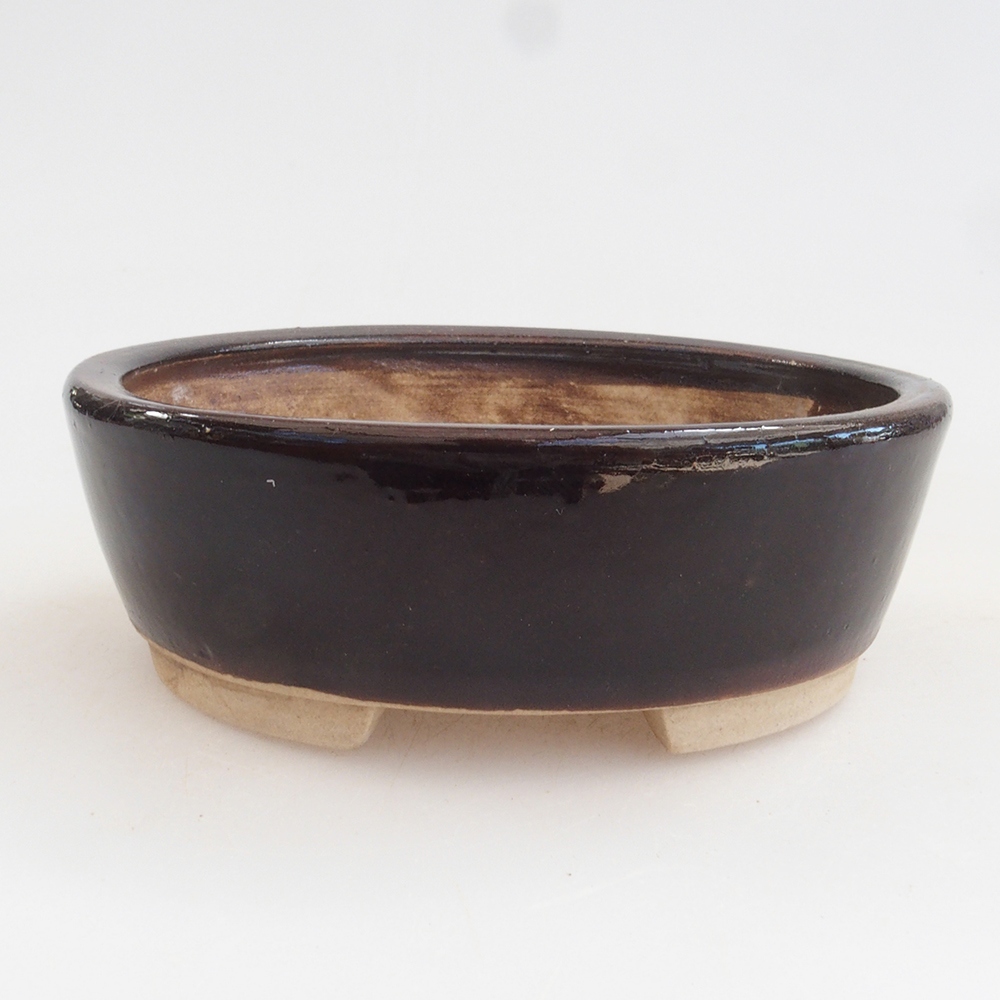 Bonsaischale aus Keramik 10 x 8,5 x 4 cm, braun