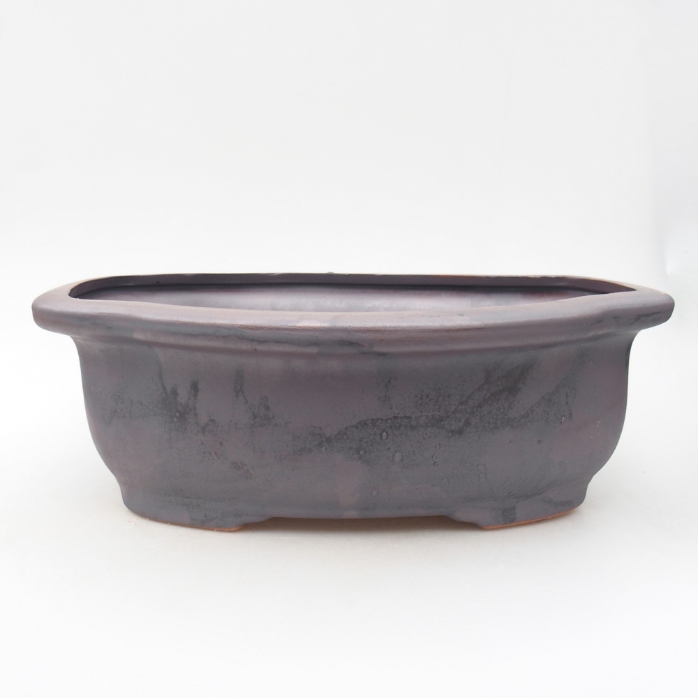 Bonsaischale aus Keramik 30 x 26 x 10,5 cm, metallfarben