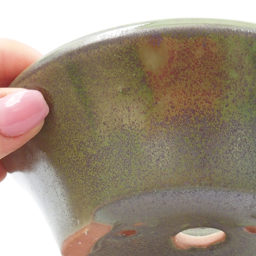 Bonsaischale aus Keramik 13,5 x 13,5 x 5 cm, grün