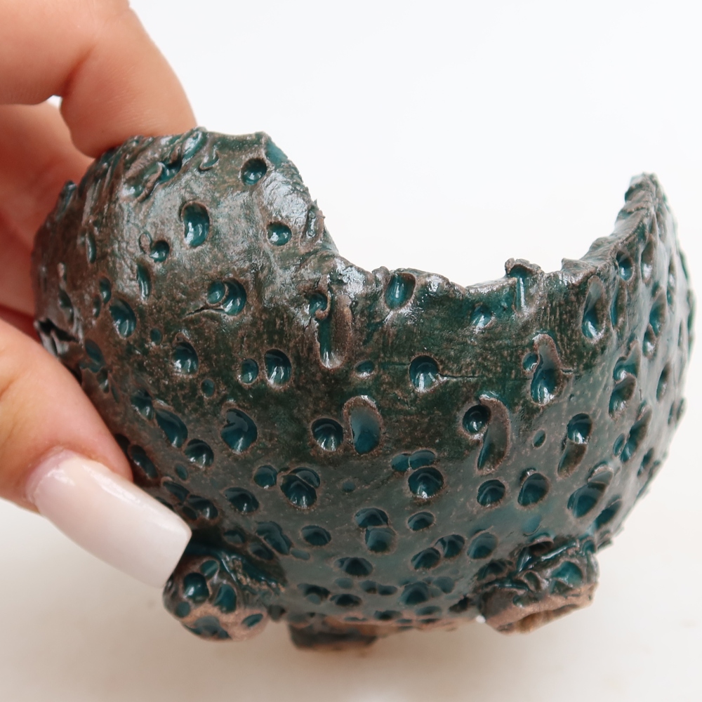 Keramikschale  10 x 10 x 6,5 cm, Farbe: grün