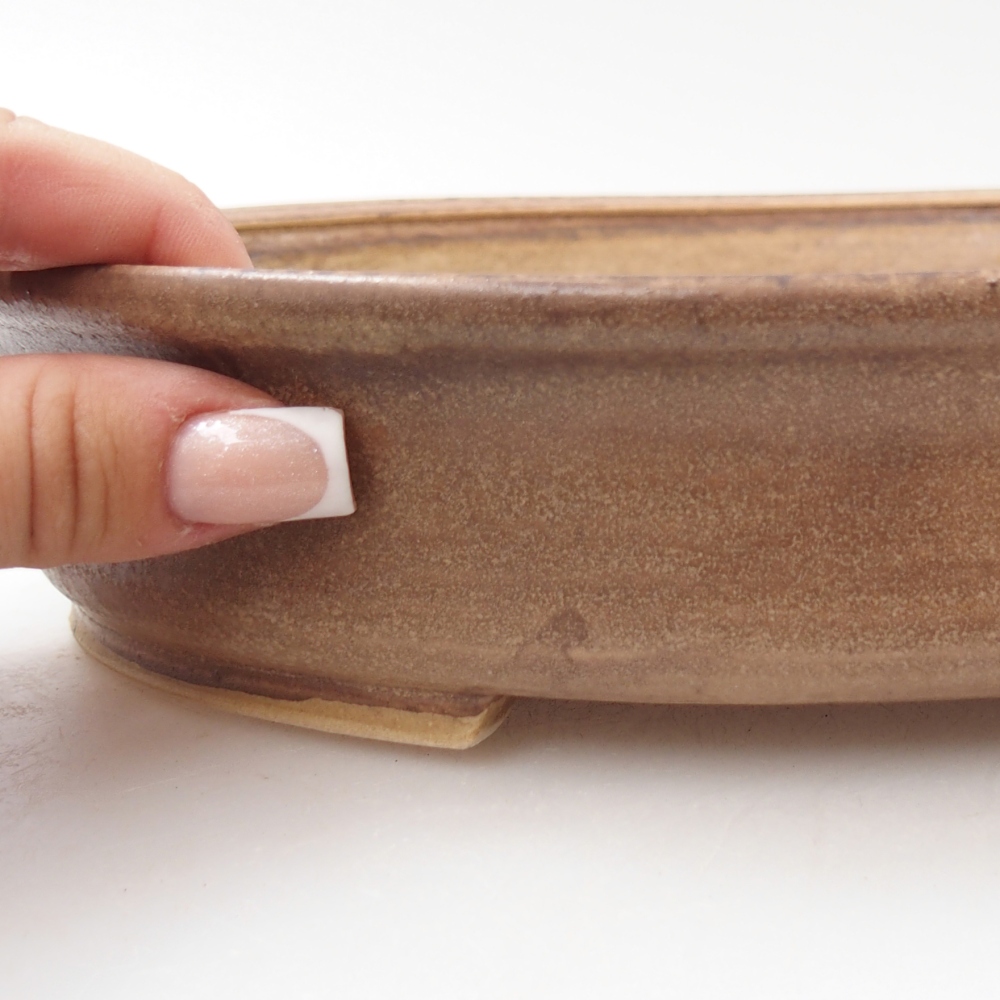 Bonsaischale aus Keramik 24 x 21 x 5 cm, Farbe beige
