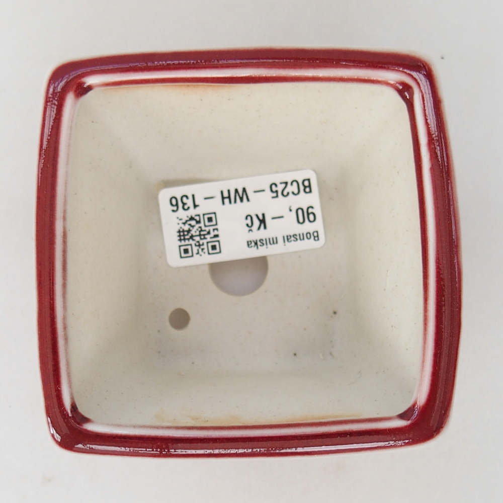 Mini-Bonsaischale 8,5 x 8,5 x 6 cm, Farbe rot