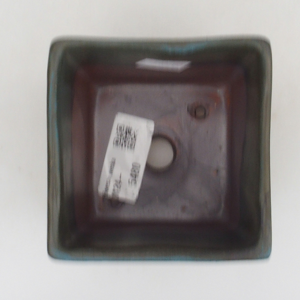 Bonsaischale aus Keramik 8,5 x 8,5 x 8,5 cm, Farbe blau