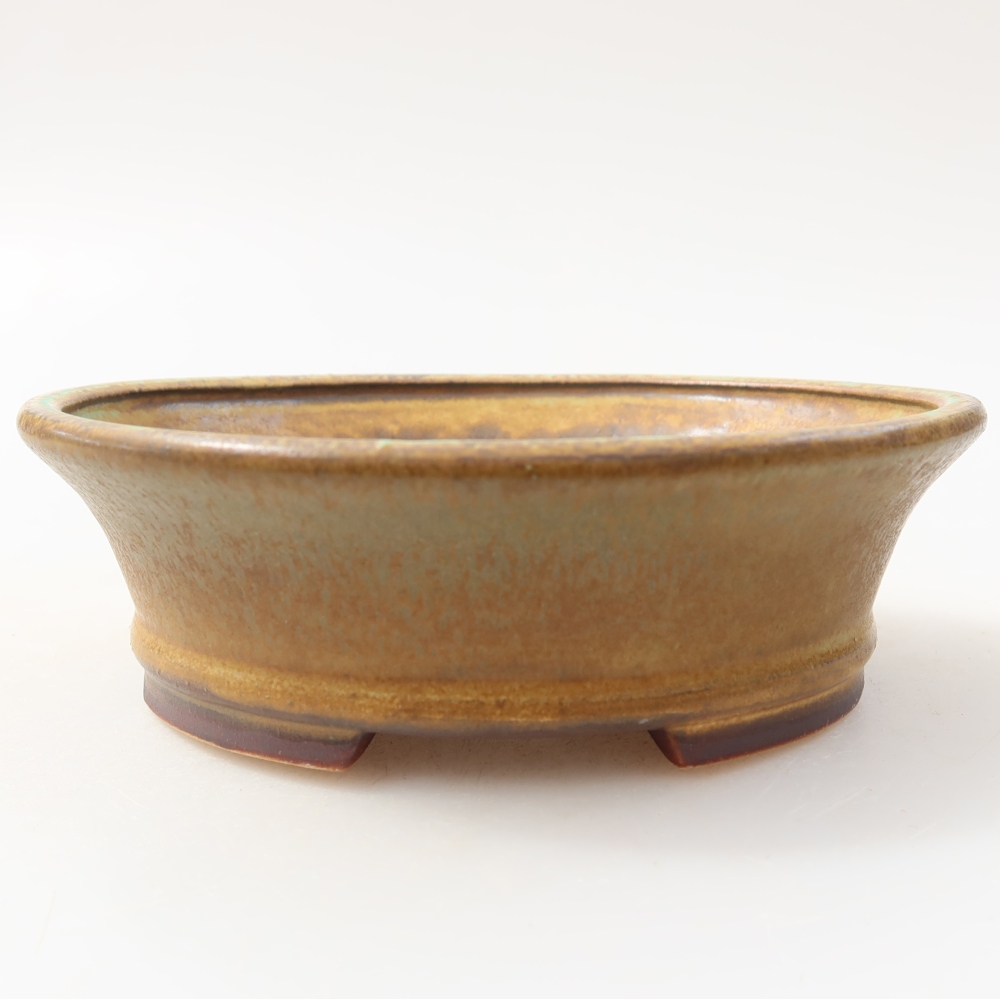 Keramik-Bonsai-Schale, 12,5 × 11,5 × 4 cm, Farbe: grün